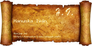 Hanuska Iván névjegykártya